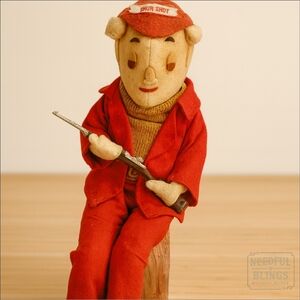 Vintage Stuart Inc SHUR-Shot Felt Advertising Doll Mid Century Hunter